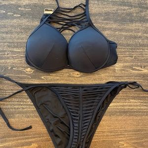 Black halter bikini